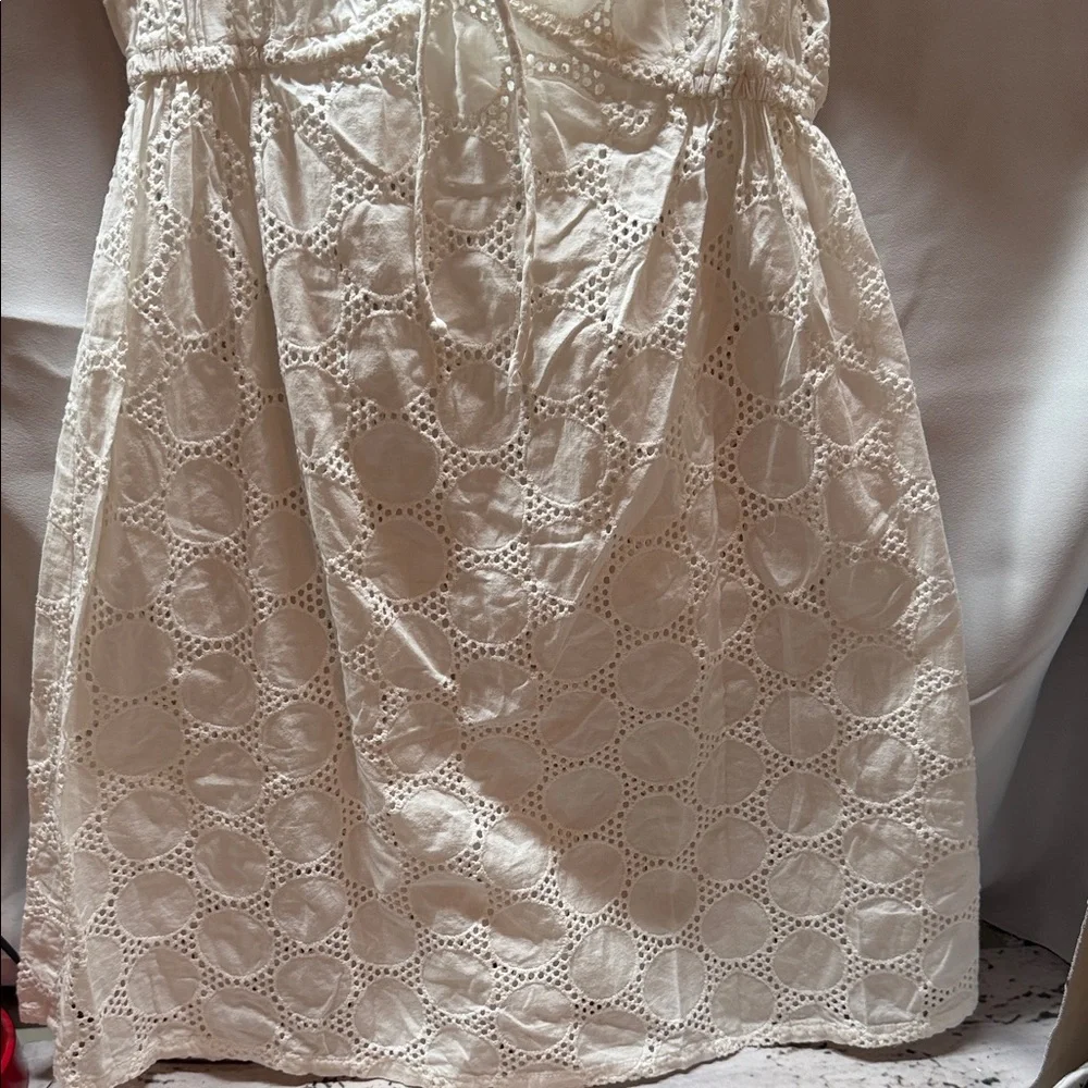 Eyelet Tie-Front Sundress‎ in Cream